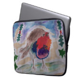 Weihnachts Robin Laptop Sleeve (Vorderseite Links)
