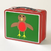 Weihnachts Robin Metal Lunch Box (Rückseite)