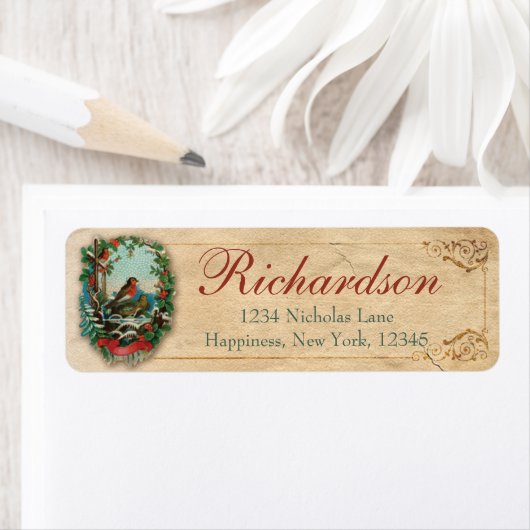 Weihnachts Robin Old Antique Viktorianisch Scrap R (Insitu)