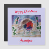 Weihnachts Robin Personalisiert Magnet Weihnachtsk (Vorne/Hinten)