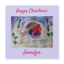 Weihnachts Robin Personalisiert Magnet Weihnachtsk