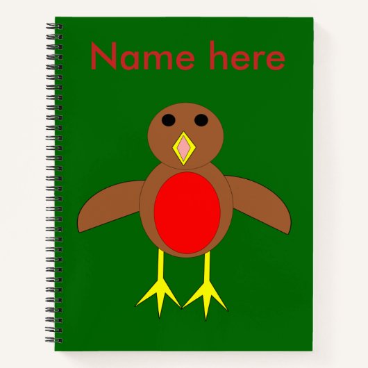 Weihnachts Robin Spiral Notebook Notizbuch (Vorderseite)