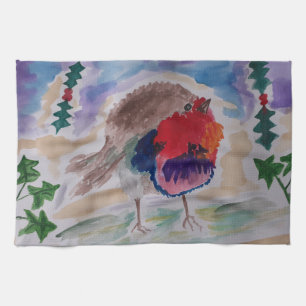 Weihnachts Robin Tea Handtuch
