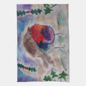 Weihnachts Robin Tea Handtuch (Vertikal)