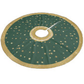 Weihnachts-Rock auf Green & Gold Stars Weihnachtsb Fleece Weihnachtsbaumdecke (Schrägansicht)