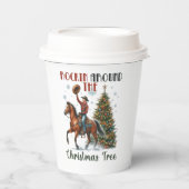 Weihnachts-Rocking Cowboy-Party Pappbecher (Vorderseite)