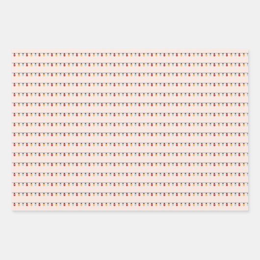 Weihnachts Rocking Horse Bauble Light Pattern Geschenkpapier Set (Vorderseite 3)