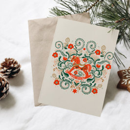 Weihnachts-Rocking-Pferdebild Feiertagskarte