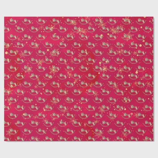 Weihnachts-Rockpferd Geschenkpapier (Flach)