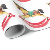 Weihnachts-Rockpferd Geschenkpapier (Rolleneckpunkt)