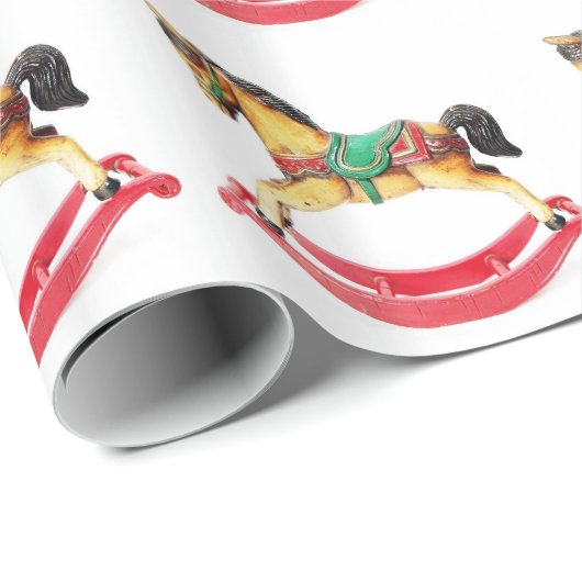 Weihnachts-Rockpferd Geschenkpapier (Rolleneckpunkt)