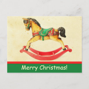 Weihnachts Rockpferd Postkarte
