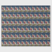Weihnachts-Rockpferd Santa gekachelt Geschenkpapier (Flach)