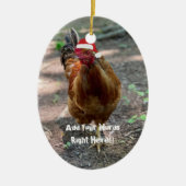 Weihnachts-Rooster Custom Message Ornament (Vorne)