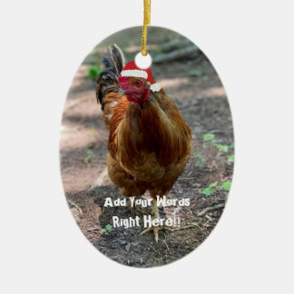 Weihnachts-Rooster Custom Message Ornament
