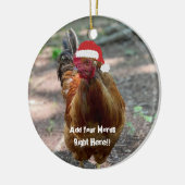 Weihnachts-Rooster Custom Message Ornament (Links)