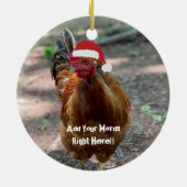 Weihnachts-Rooster Custom Message Ornament (Hinten)
