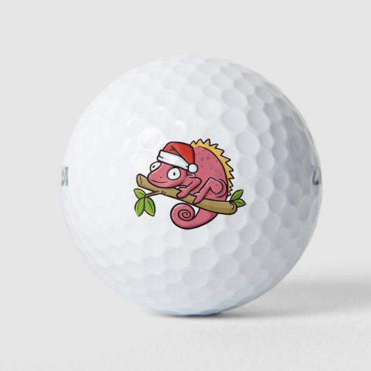 Weihnachts-Rosa Chamäleon Golfball (Vorderseite)
