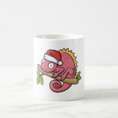 Weihnachts-Rosa Chamäleon Kaffeetasse (Mittel)