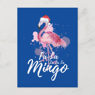 Weihnachts-Rosa Flamingo Feiertagspostkarte