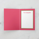 Weihnachts-Rosa Flamingo individuell anpassbar Feiertagskarte (Innenseite)