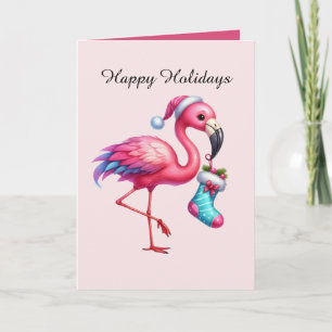 Weihnachts-Rosa Flamingo Karte