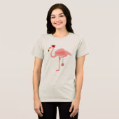 Weihnachts-Rosa Flamingo Tri-Blend Shirt (Vorderseite voll)