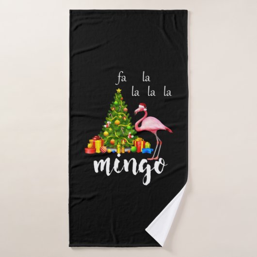 Weihnachts-Rosa-Flamingo-Weihnachtsmannmütze Badehandtuch (Badehandtuch)