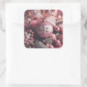 Weihnachts-Rosa-Glitterelemente Quadratischer Aufkleber (Tasche)