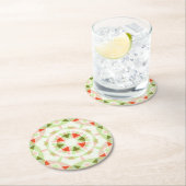 Weihnachts-Rosa-Grün-Star-Party Runder Pappuntersetzer (Vor Ort)