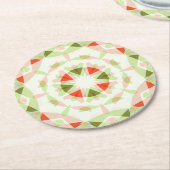 Weihnachts-Rosa-Grün-Star-Party Runder Pappuntersetzer (Angewinkelt)