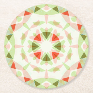 Weihnachts-Rosa-Grün-Star-Party Runder Pappuntersetzer