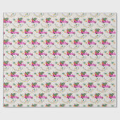 Weihnachts Rosa LKW mit Baum und Wünschen Geschenkpapier (Flach)