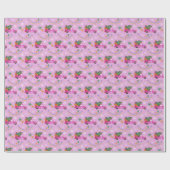 Weihnachts Rosa LKW mit Baum und Wünschen Geschenkpapier (Flach)