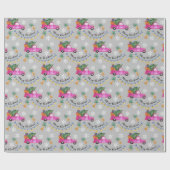 Weihnachts Rosa LKW mit Baum und Wünschen Geschenkpapier (Flach)