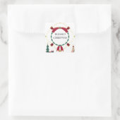 Weihnachts Rosa Niedliche Aufkleber (Tasche)