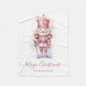 Weihnachts-Rosa-Nutcracker-Wasserfarbe Fleecedecke (Vorderseite)
