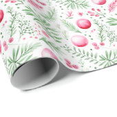 Weihnachts-Rosa-Ornamente und Folies Geschenkpapier (Rolleneckpunkt)