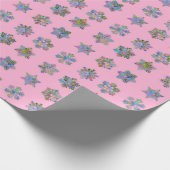 Weihnachts-Rosa-Packpapier Schneeflocken Muster Geschenkpapier (Ecke)