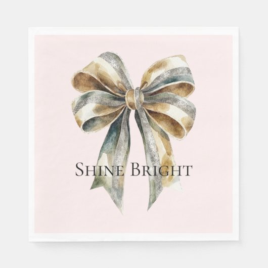 Weihnachts-Rosa Rustikaler Grüner Goldbock Serviette (Vorderseite)