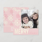 Weihnachts-Rosa-Schnee-Feiertage Fotokarte Feiertagskarte (Vorne/Hinten)