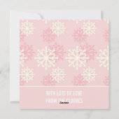 Weihnachts-Rosa-Schnee-Feiertage Fotokarte Feiertagskarte (Rückseite)
