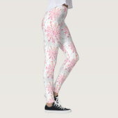 Weihnachts-Rosa-Schneeflocken-Muster Leggings (Rechts)
