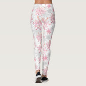 Weihnachts-Rosa-Schneeflocken-Muster Leggings (Rückseite)