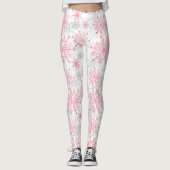Weihnachts-Rosa-Schneeflocken-Muster Leggings (Vorderseite)