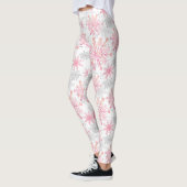 Weihnachts-Rosa-Schneeflocken-Muster Leggings (Links)