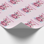 Weihnachts-Rosa-Winter-Maus Geschenkpapier (Ecke)