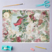 Weihnachts-Rose am Roten Kardinal Gold Seidenpapier (Basteln)