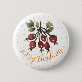 Weihnachts-Rose Angesagt Button
