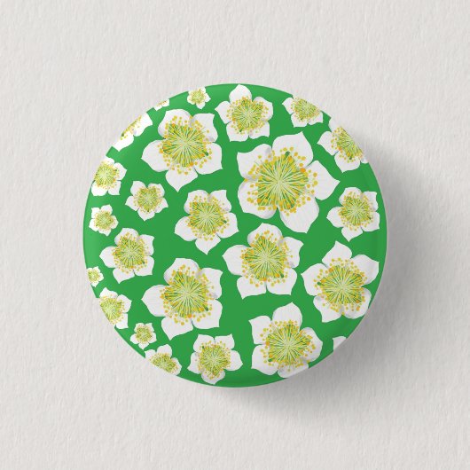 Weihnachts-Rose auf Knopf Button (Vorderseite)